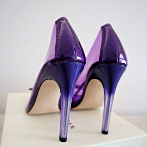 Good American Sz 11 Purple Cinder-F*cking-Rella Jeweled Stiletto Pumps $195 - Picture 7 of 14